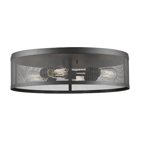 Z-Lite Meshsmith 4 Light Flush Mount, Bronze & Bronze 331F21-BRZ